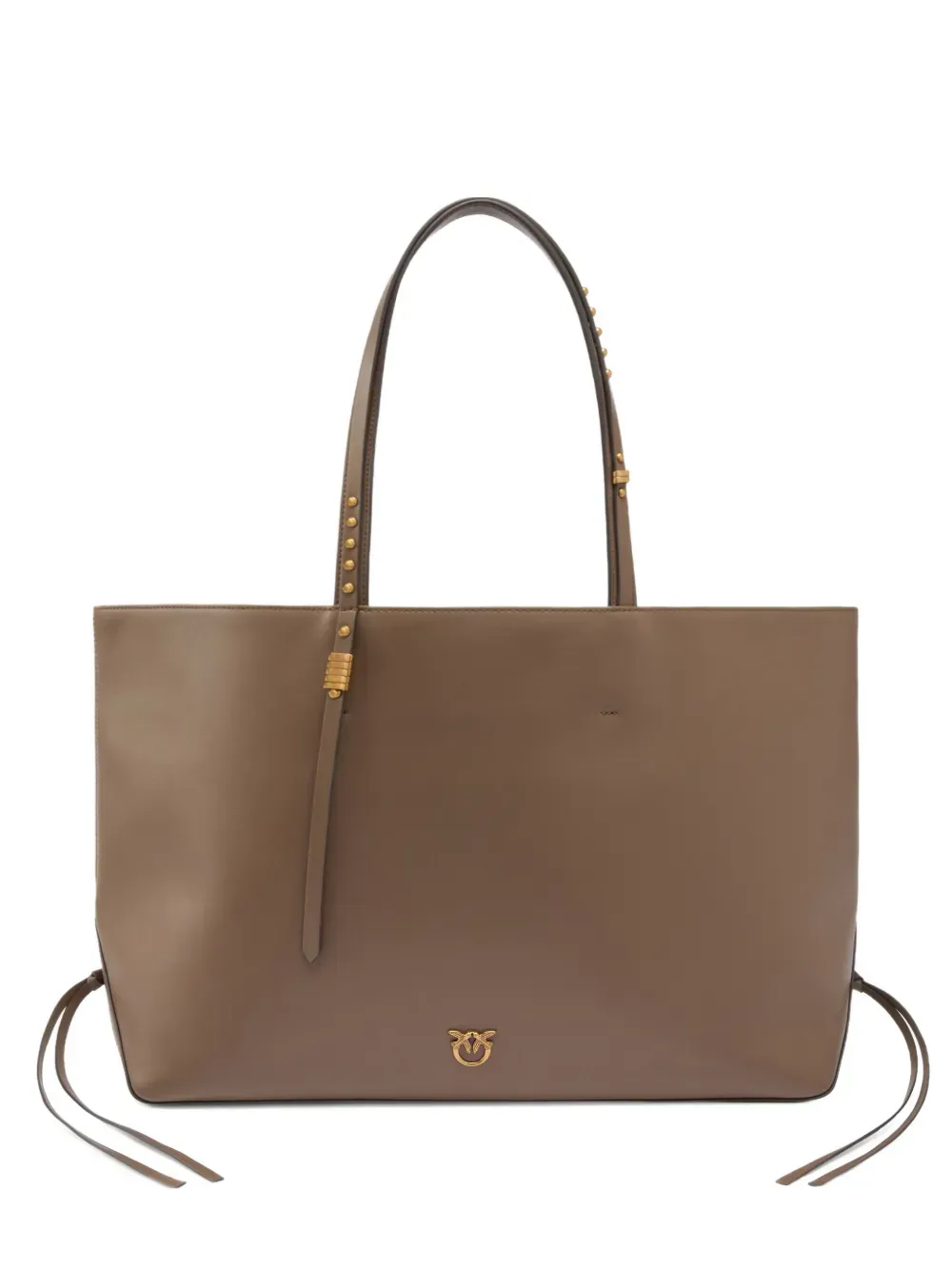 PINKO medium leather studded tote bag